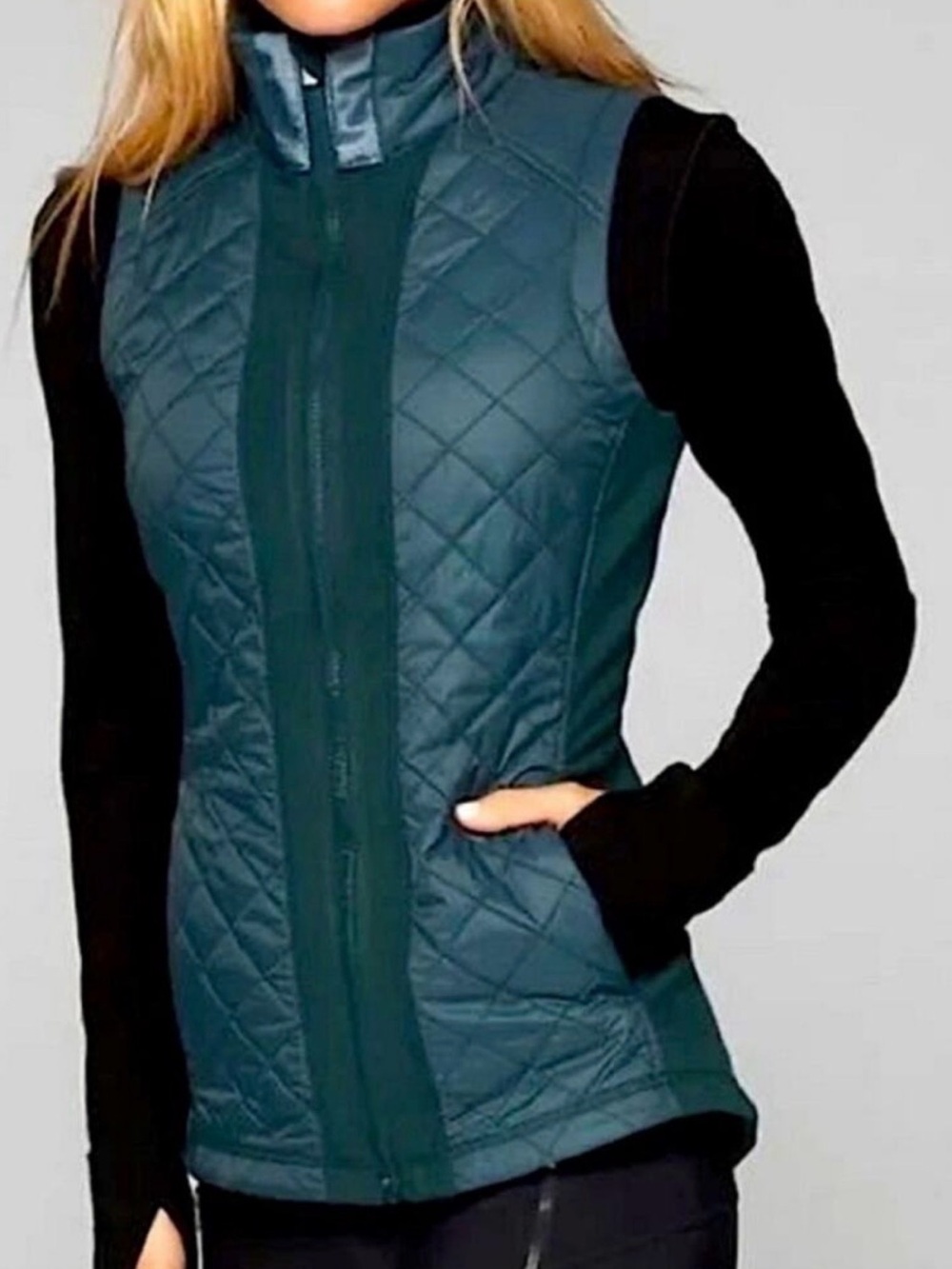 NWOT Athleta Rock Springs Quilted Vest in DARK GREEN - 1X
